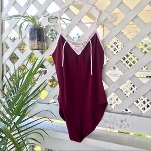 Maroon one piece